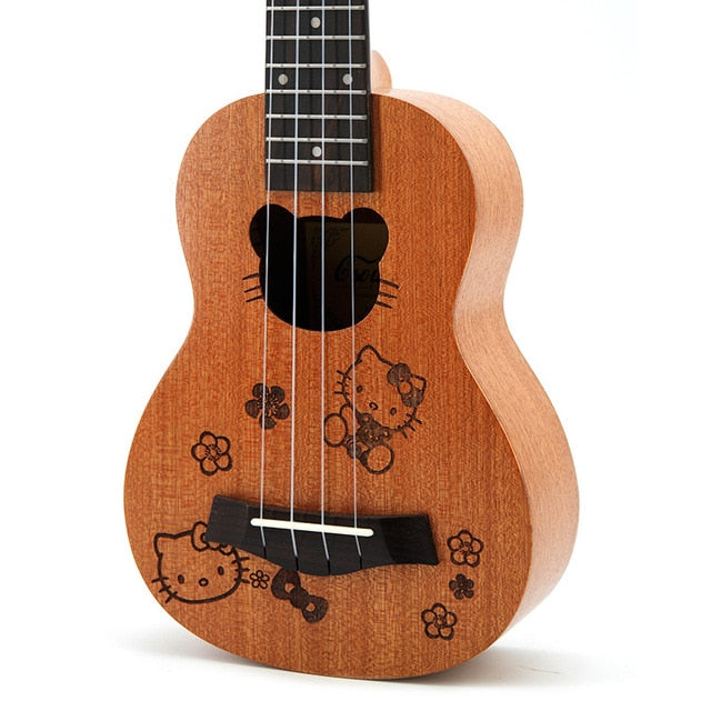 21 inch 15 Frets Mahogany Soprano Cartoon Ukulele Guitar