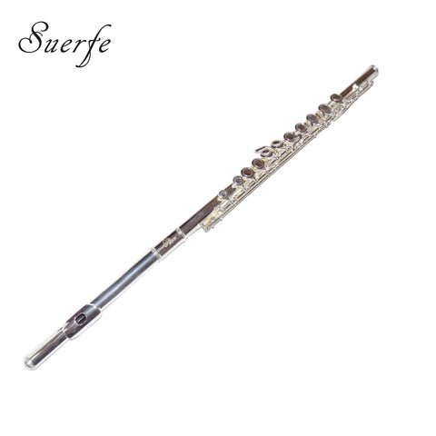 Flute 16 Closed Holes Silver Plated Finish Cupronickel Body with Case Wind Musical Instruments Professional