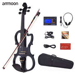 ammoon VE-201 Violin Full Size 4/4 Solid Wood Silent Electric Violin
