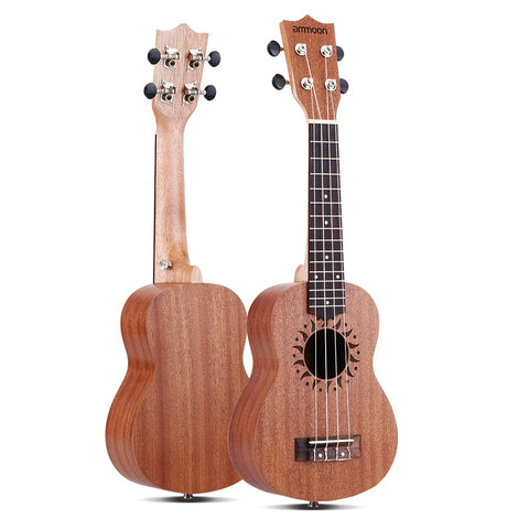 ammoon Ukulele 21 Mini Acoustic Guitar Sapele Concert Ukelele 15 Frets 4 String Guitar String Instrument