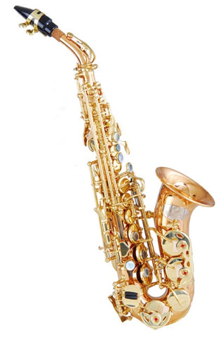 Bb Soprano sax Yellow Brass saxophones with Foambody case